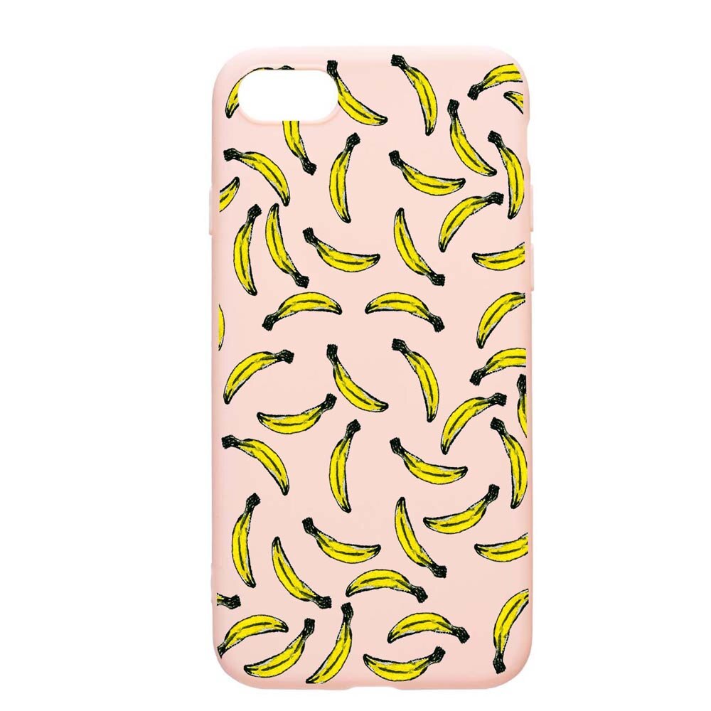 Husa Apple iPhone SE 2 / iPhone 7 / iPhone 8, Bananas, rezistenta la uzura, anti-alunecare, din silicon Premium, PinkSand, PS664