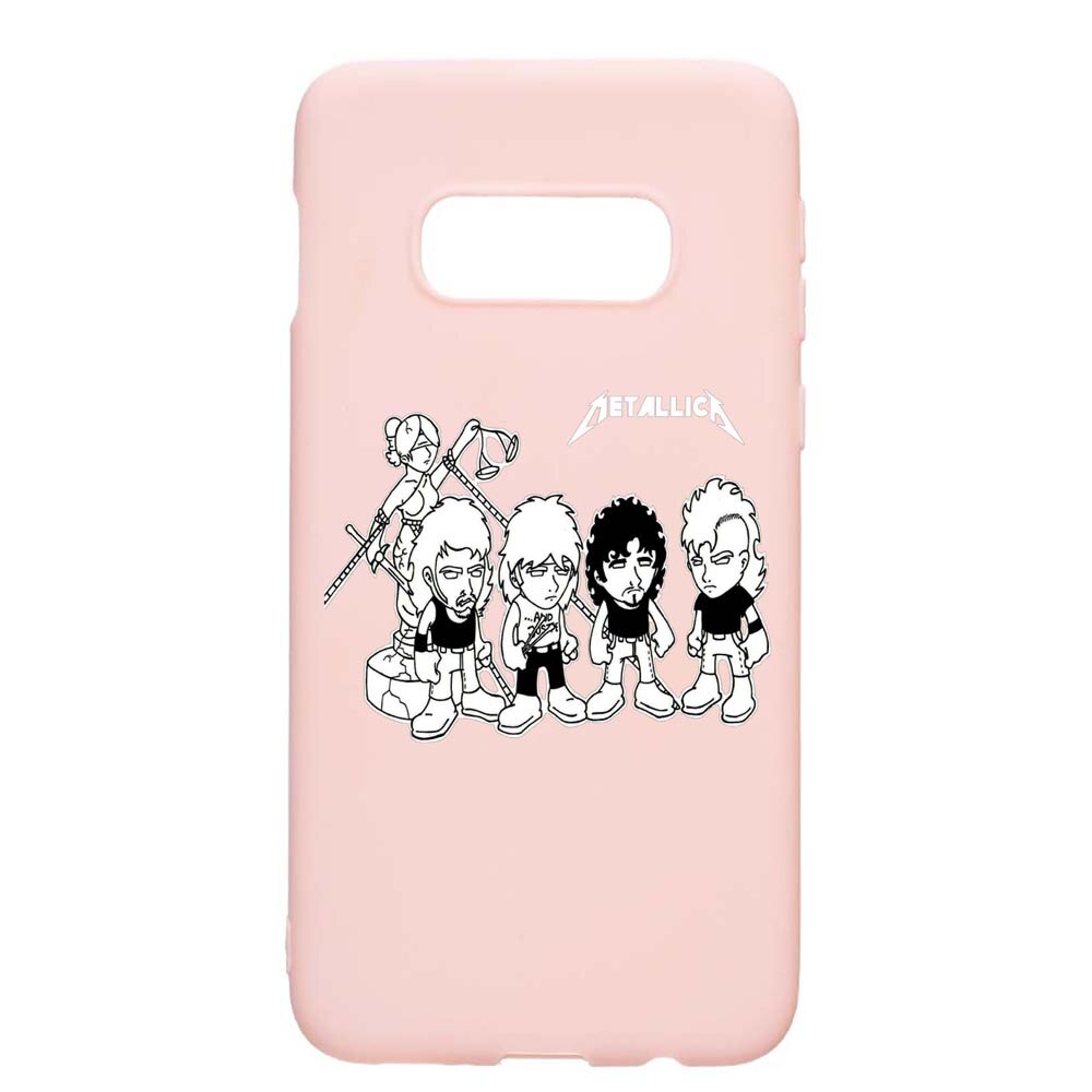 Husa Samsung Galaxy S10e, Metallica, rezistenta la uzura, anti-alunecare, din silicon Premium, PinkSand, PS544
