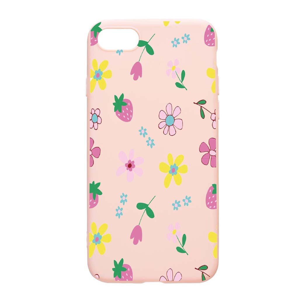 Husa Apple iPhone SE 2 / iPhone 7 / iPhone 8, Flowers, rezistenta la uzura, anti-alunecare, din silicon Premium, PinkSand, PS687