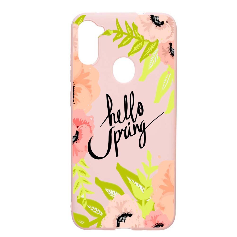 Husa Samsung Galaxy A11, Hello Sping, rezistenta la uzura, anti-alunecare, din silicon Premium, PinkSand, PS685