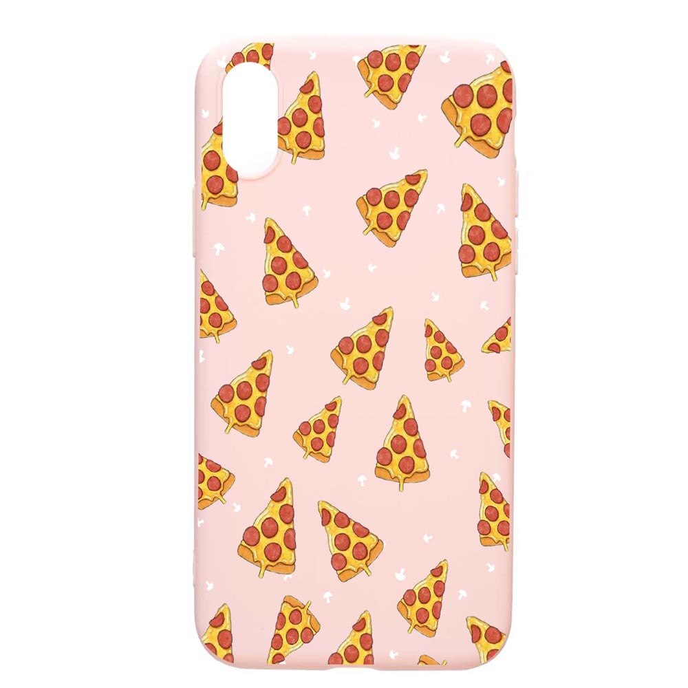 Husa Apple iPhone XS Max, Pizza, rezistenta la uzura, anti-alunecare, din silicon Premium, PinkSand, PS665
