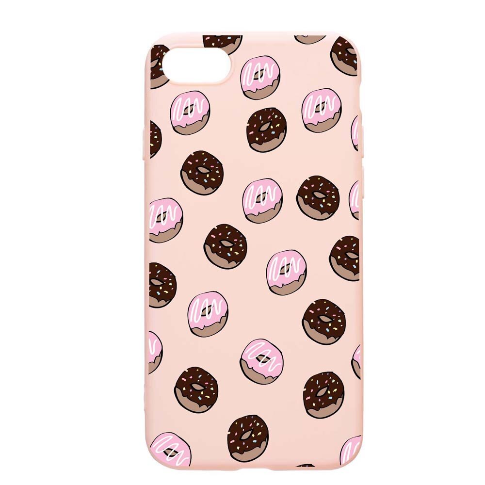 Husa Apple iPhone SE 2 / iPhone 7 / iPhone 8, Donuts, rezistenta la uzura, anti-alunecare, din silicon Premium, PinkSand, PS667