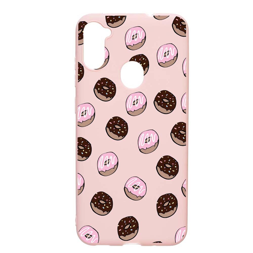 Husa Samsung Galaxy A11, Donuts, rezistenta la uzura, anti-alunecare, din silicon Premium, PinkSand, PS667