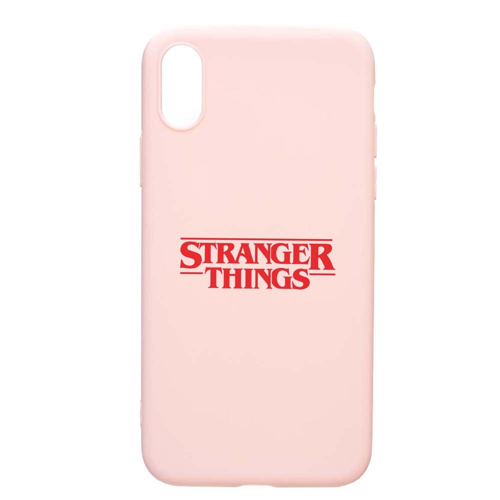 Husa Apple iPhone XS / X, Stanger Things, rezistenta la uzura, anti-alunecare, din silicon Premium, PinkSand, PS721