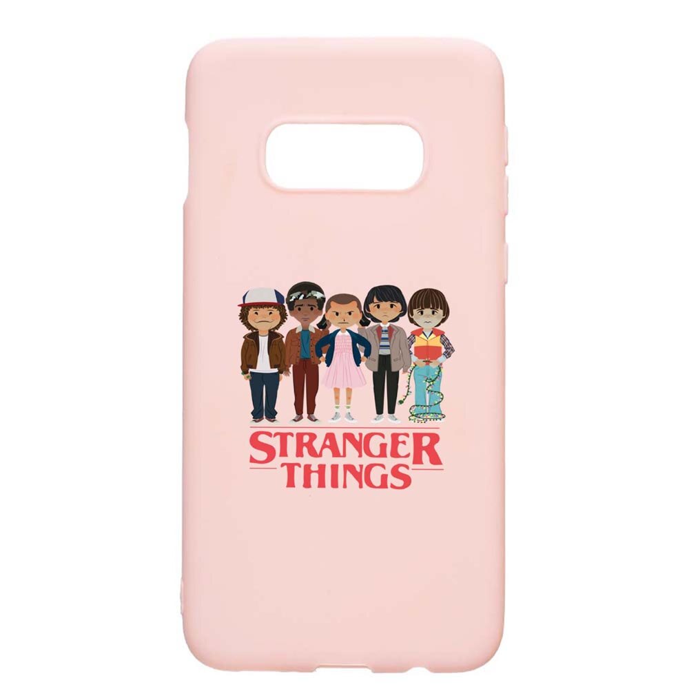 Husa Samsung Galaxy S10e, Stanger Things, rezistenta la uzura, anti-alunecare, din silicon Premium, PinkSand, PS722
