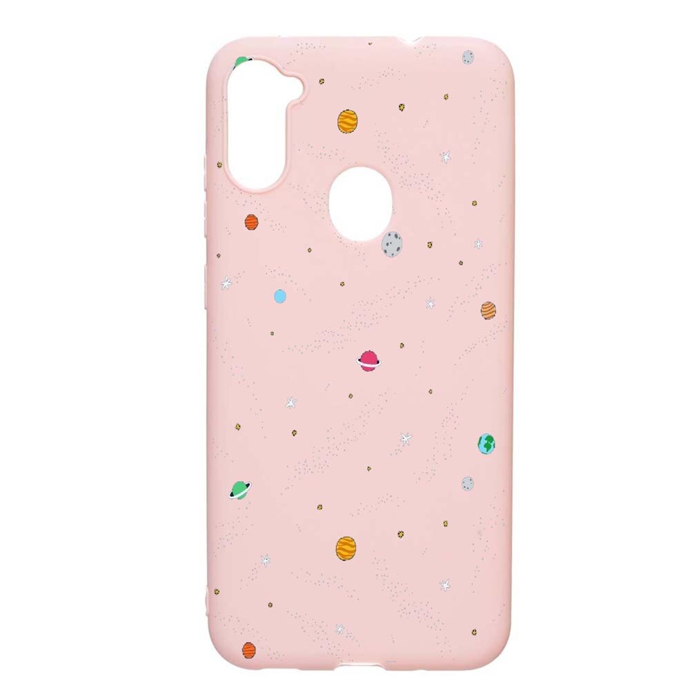 Husa Samsung Galaxy A11, Universe, rezistenta la uzura, anti-alunecare, din silicon Premium, PinkSand, PS470