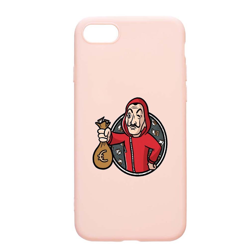 Husa Apple iPhone SE 2 / iPhone 7 / iPhone 8, La Casa De Papel, rezistenta la uzura, anti-alunecare, din silicon Premium, PinkSand, PS700