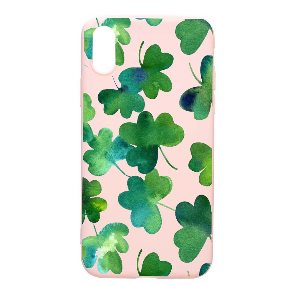 Husa Samsung Galaxy A10, Green Leaf, rezistenta la uzura, anti-alunecare, din silicon Premium, PinkSand, PS697