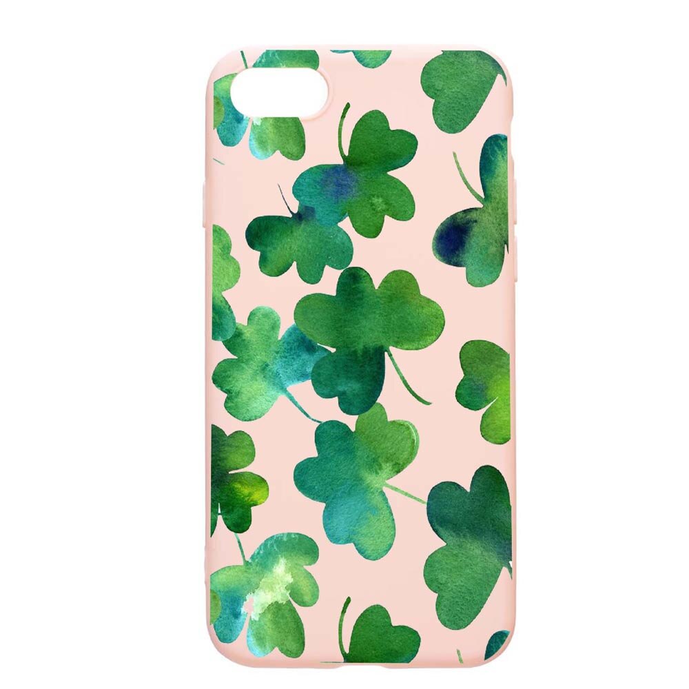 Husa Apple iPhone SE 2 / iPhone 7 / iPhone 8, Green Leaf, rezistenta la uzura, anti-alunecare, din silicon Premium, PinkSand, PS697