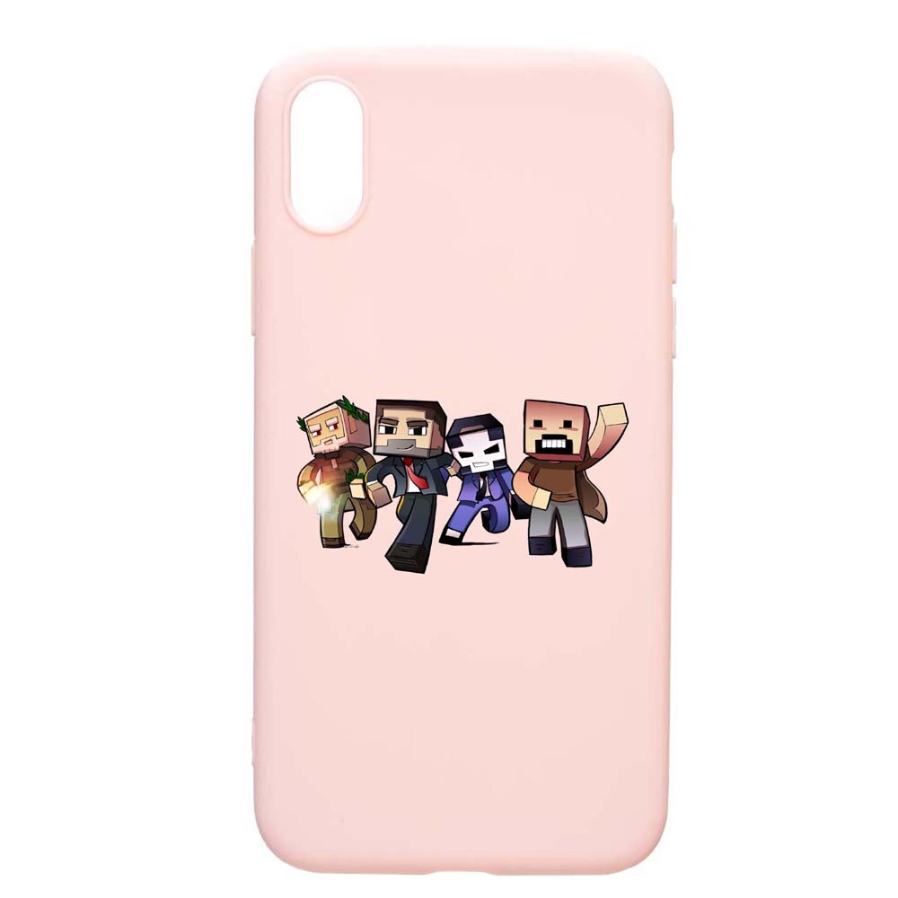 Husa Apple iPhone XS Max, Minecraft, rezistenta la uzura, anti-alunecare, din silicon Premium, PinkSand, PS727