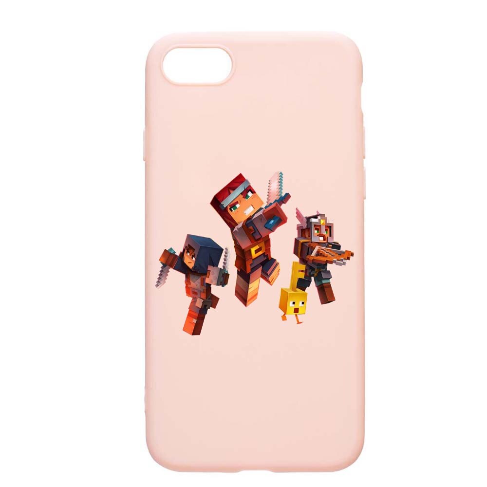 Husa Apple iPhone SE 2 / iPhone 7 / iPhone 8, MInecraft, rezistenta la uzura, anti-alunecare, din silicon Premium, PinkSand, PS724