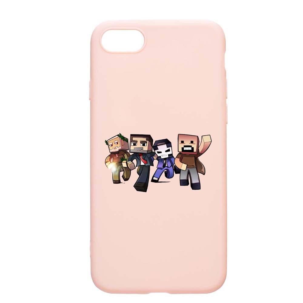 Husa Apple iPhone SE 2 / iPhone 7 / iPhone 8, Minecraft, rezistenta la uzura, anti-alunecare, din silicon Premium, PinkSand, PS727