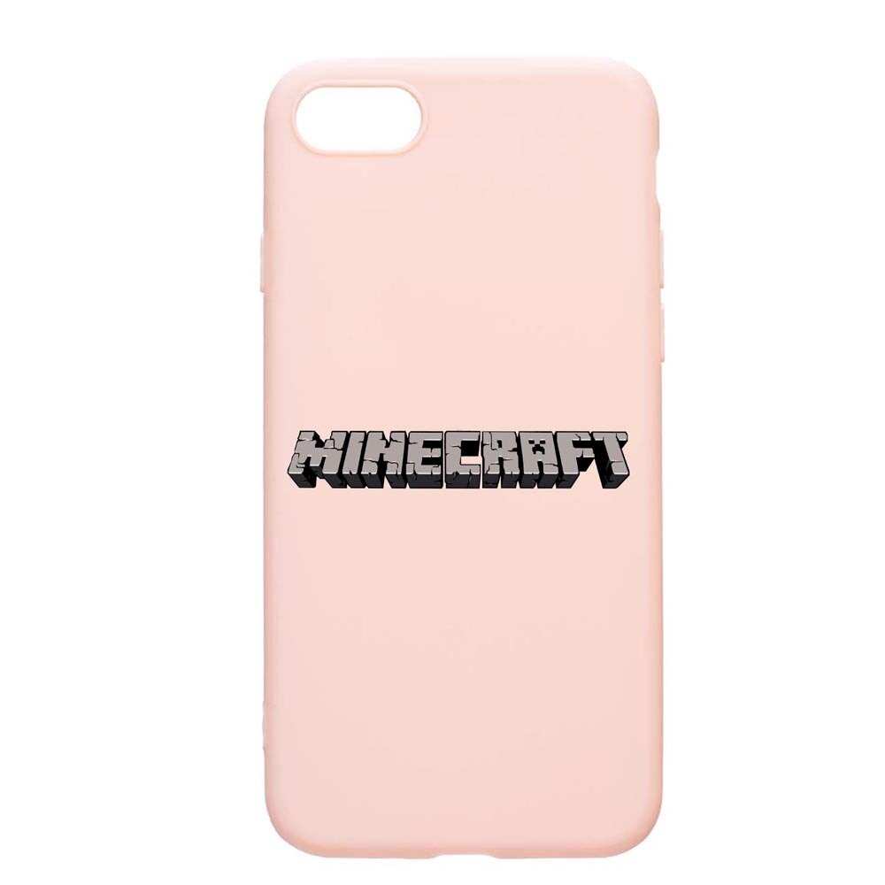 Husa Apple iPhone SE 2 / iPhone 7 / iPhone 8, Minecraft, rezistenta la uzura, anti-alunecare, din silicon Premium, PinkSand, PS729