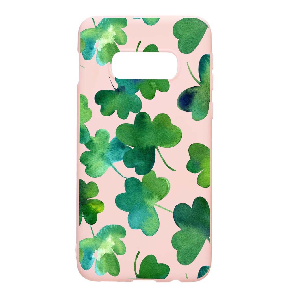 Husa Samsung Galaxy S10e, Green Leaf, rezistenta la uzura, anti-alunecare, din silicon Premium, PinkSand, PS697