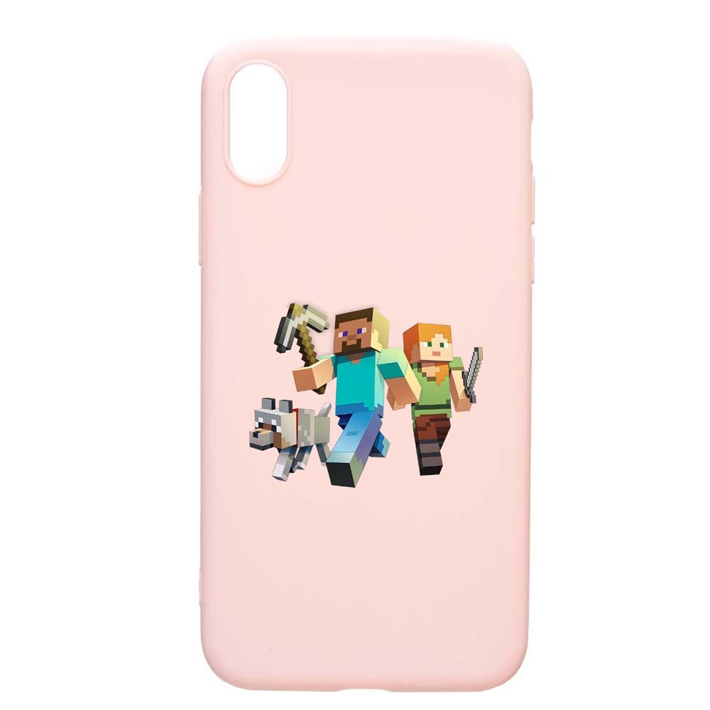 Husa Samsung Galaxy A10, Minecraft, rezistenta la uzura, anti-alunecare, din silicon Premium, PinkSand, PS730