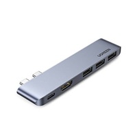 adaptor multiport 5 in 2 ugreen cu usb type-c la usb 30 hdmi 4k 30hz usb-c pd 100w grey imagen 24_0_
0