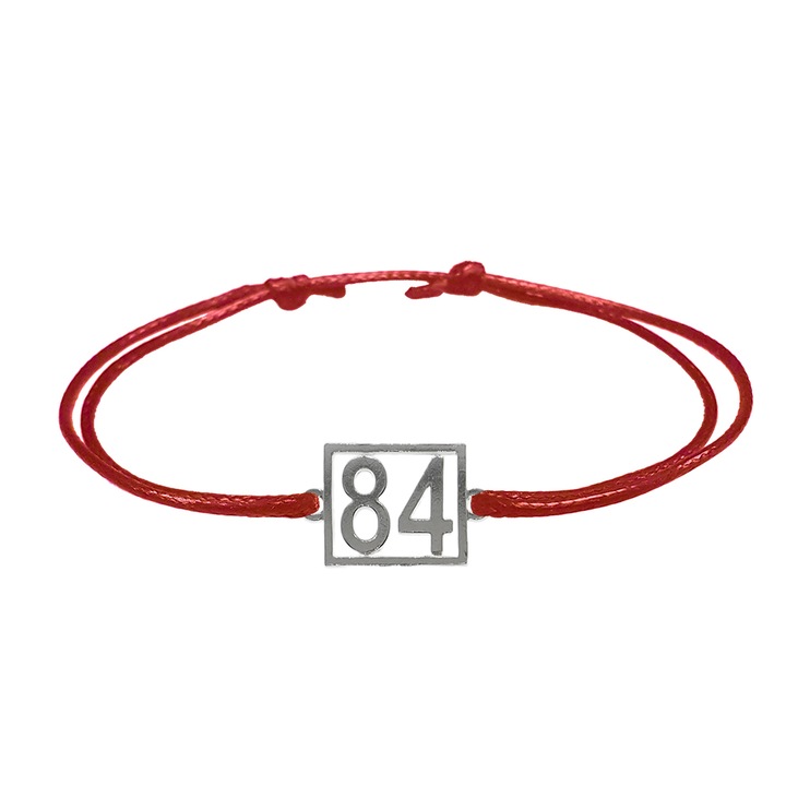 Bratara snur negru personalizata Cifra 84 argint numar norocos cifre aniversare 10248_4260 Dras 8103