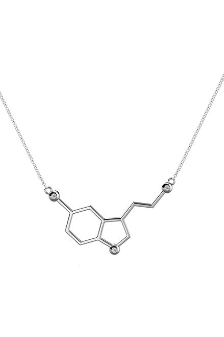 Lant cu pandantiv serotonina, Coriolan, aur alb 14K, diamant 3 x 0.01 carate, GVS1, 42-45 cm