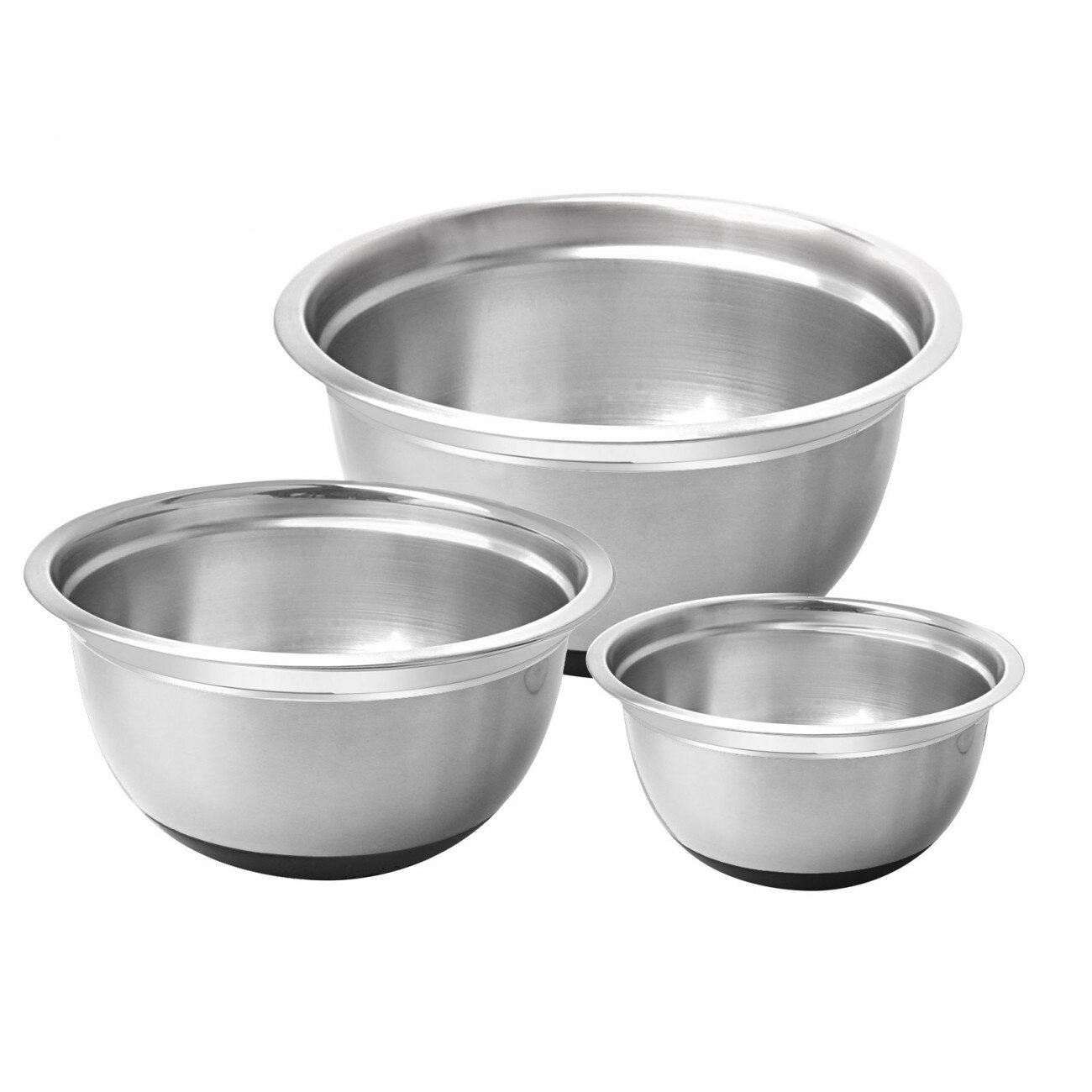 Set de 3 boluri Klausberg KB 7388, 5 l, 3 l, 1.6 l, baza antiaderenta, Inox