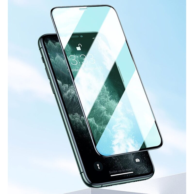 Folie din sticla securizata full cover, cu adeziv pe toata suprafata, pentru Iphone 11 Pro