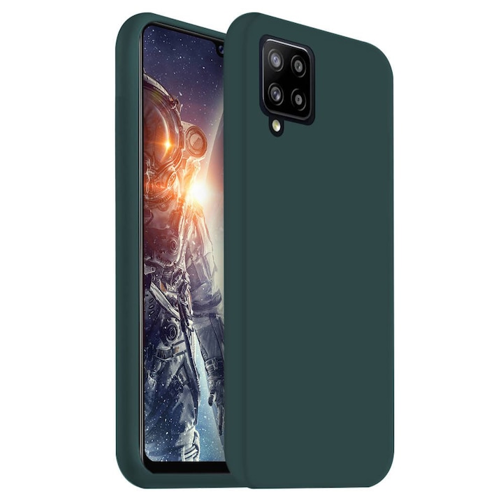 Husa Soft Silicone Compatibil cu Samsung Galaxy A12, din silicon flexibil si ultra subtire, Forest Green