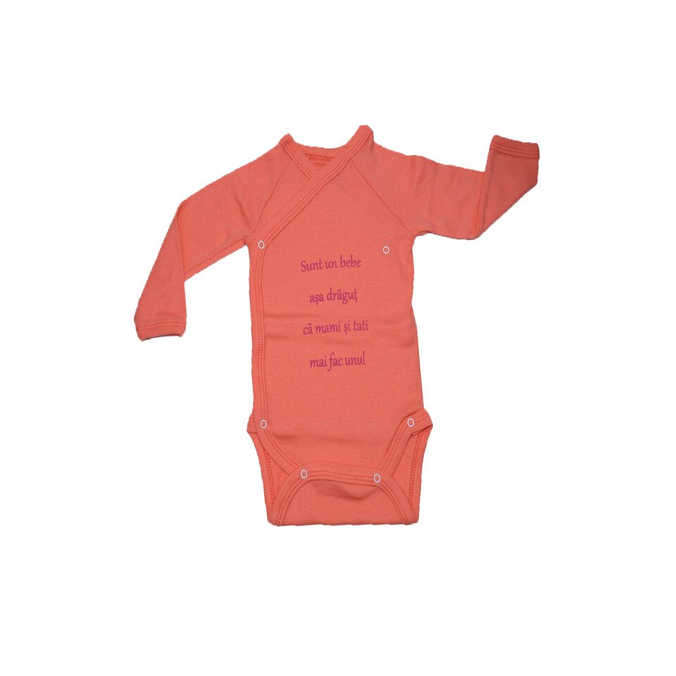 Body cu maneca lunga pentru fete Mini Bimbi BMBB4-P, Rosu, 74 cm