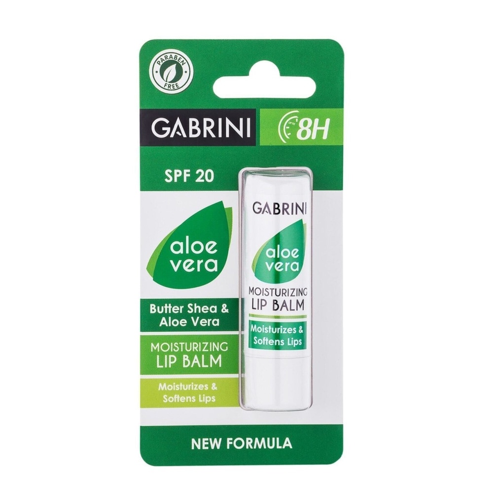 Balsam de buze cu aloe vera si unt de karite, Gabrini, SPF 20, 5g
