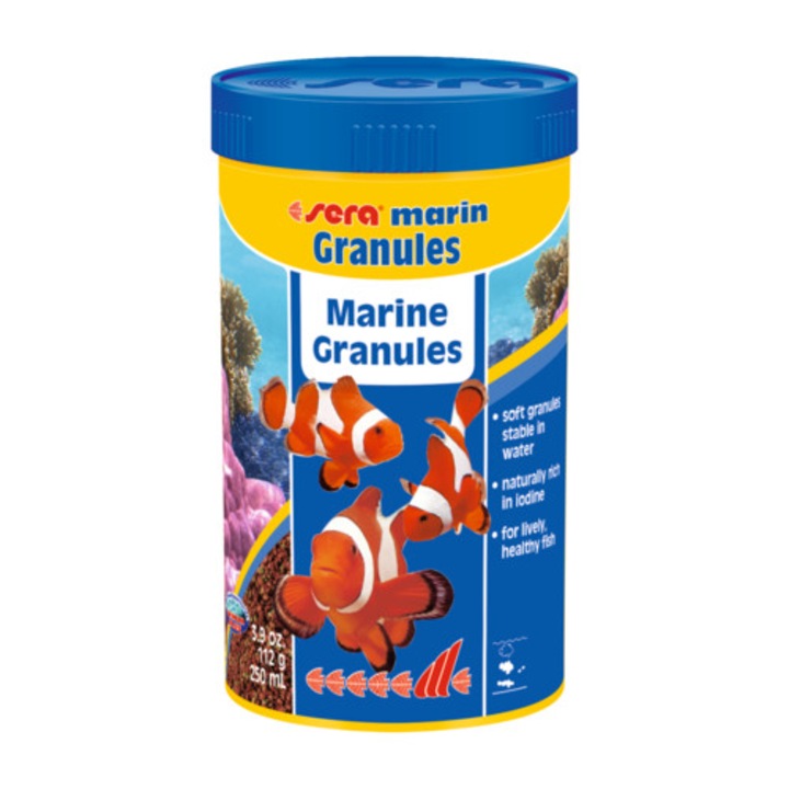 Sera Marin Granules Fish Food - 3.9 Oz / 250 Ml Staple Food For Marine Aquarium Fish