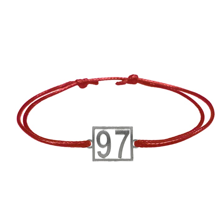 Bratara snur negru personalizata Cifra 97 argint numar norocos cifre aniversare 10249_7260 Dras 8116