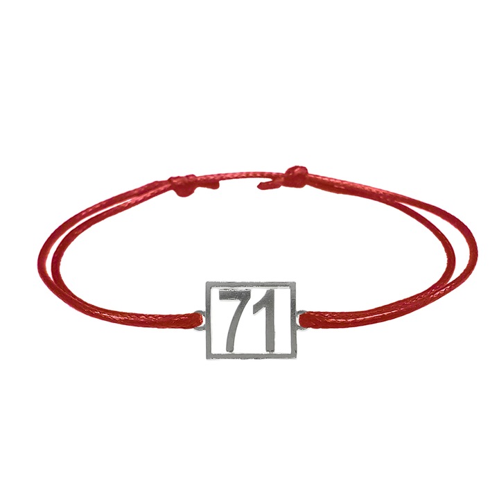 Bratara snur negru personalizata Cifra 71 argint numar norocos cifre aniversare 10247_1260 Dras 8090