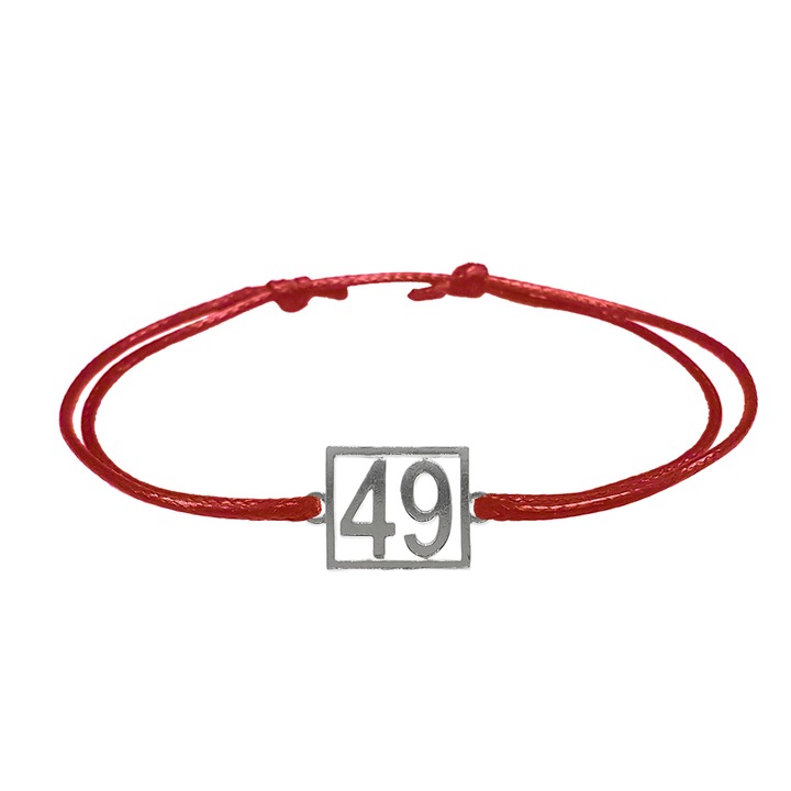 Bratara snur negru personalizata Cifra 49 argint numar norocos cifre aniversare 10254_9260 Dras 8068