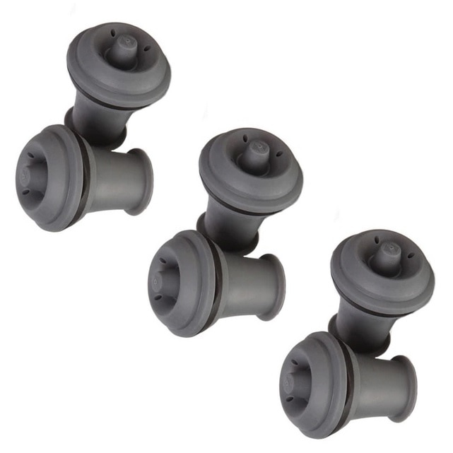 Set 6 dopuri vidare, Vacu Vin, cauciuc, gri