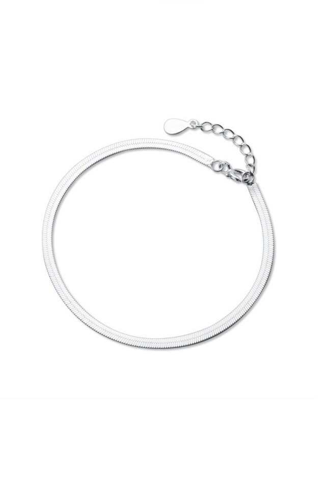 Bratara din argint 925 Fish Bone fara pandantiv, 17 cm + 5 cm prelungire, potrivit cadou, aniversare, sarbatori