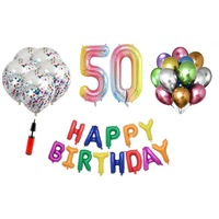 set 33 baloane happy birthday aniversare 50 ani cifre folie 100 cm curcubeu imagen 33_0_
0