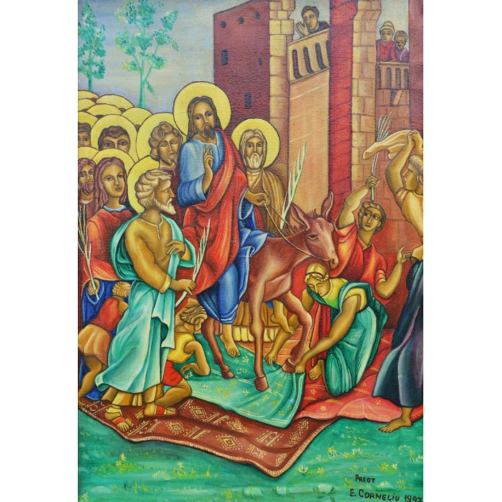 Tablou canvas, Intrarea Domnului in Ierusalim, Tipomed, 90x60 cm