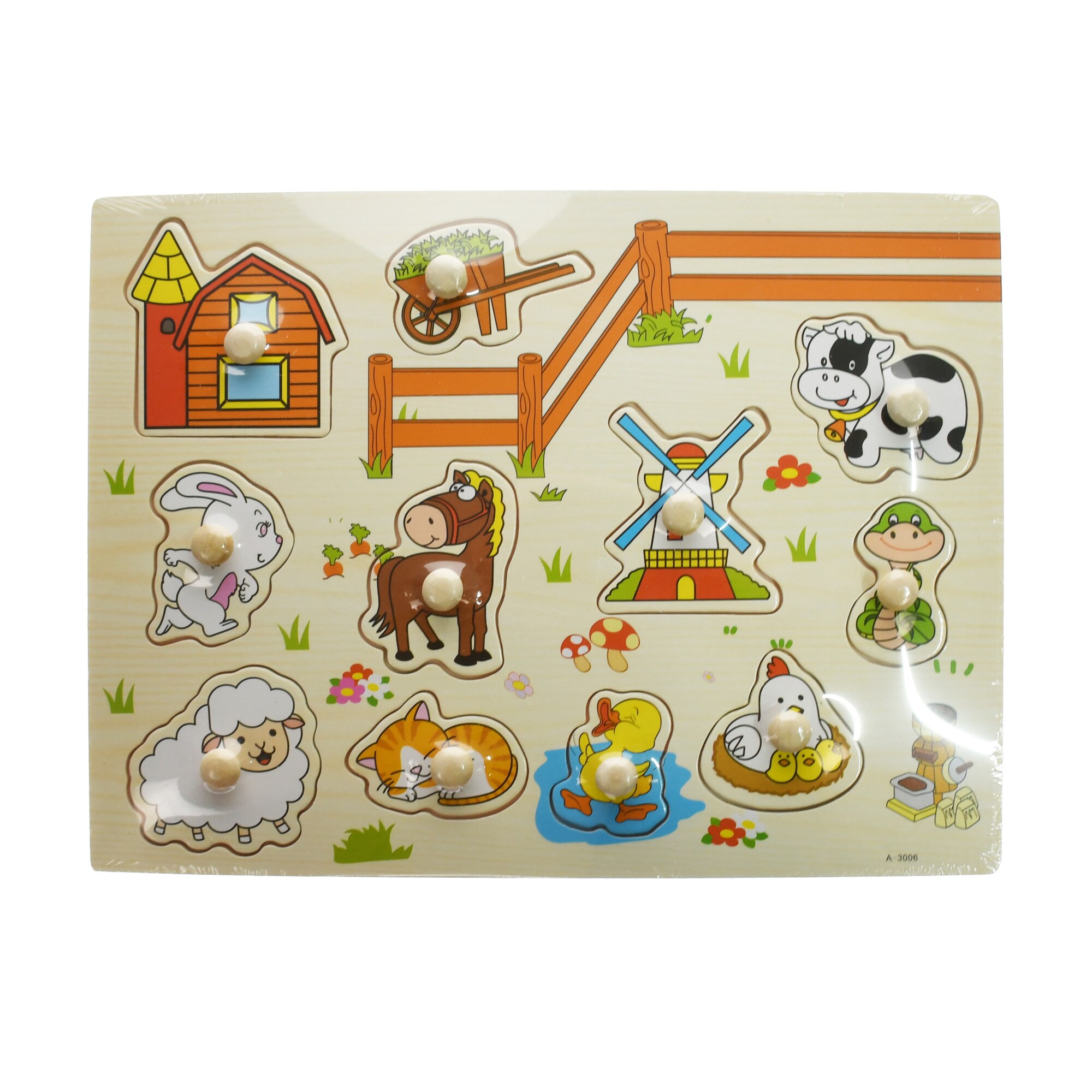 Puzzle de jucarie, potrivire dimensiuni si animale, din lemn - 22266644H