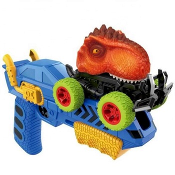 Masinuta de jucarie cu lansator de masinuta mecanica dinozaur, albastru Masinuta de jucarie cu lansator de masinuta mecanica dinozaur, albastru