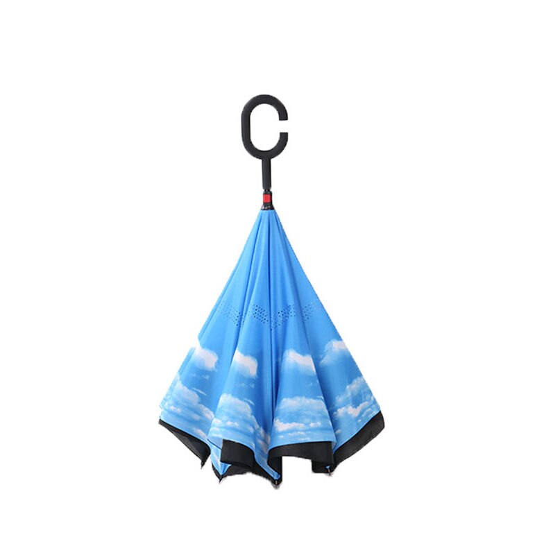 Umbrela de ploaie reversibila 106cm Imprimeu Interior nori p05