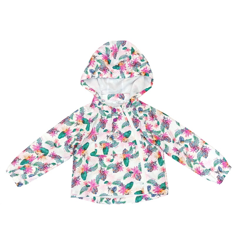 Geaca fete, Guess Kids, print floral, Alb