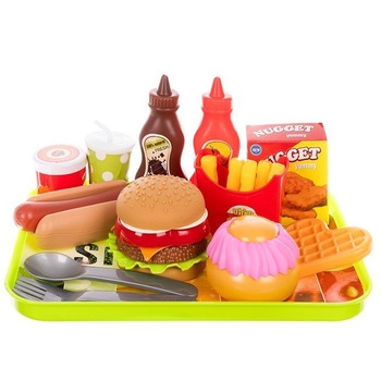 Set de joaca IdealStore Fast Food, 26 de elemente, tavi, hot dog, vafe si cartofi prajiti, stimuleaza gandirea logica si activitatile de baza care il asteapta in viata adulta Set de joaca IdealStore Fast Food, 26 de elemente, tavi, hot dog, vafe si cartofi prajiti, stimuleaza gandirea logica si activitatile de baza care il asteapta in viata adulta