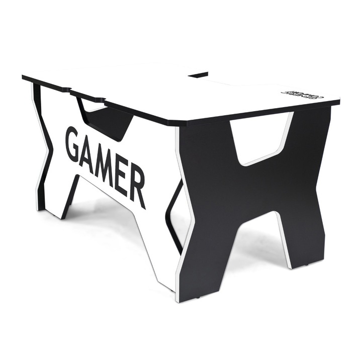 Generic Comfort Gamer маса, бял/черен ръб