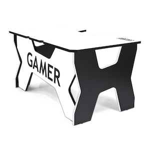 Generic Comfort Gamer asztal, Fehér/Fekete él