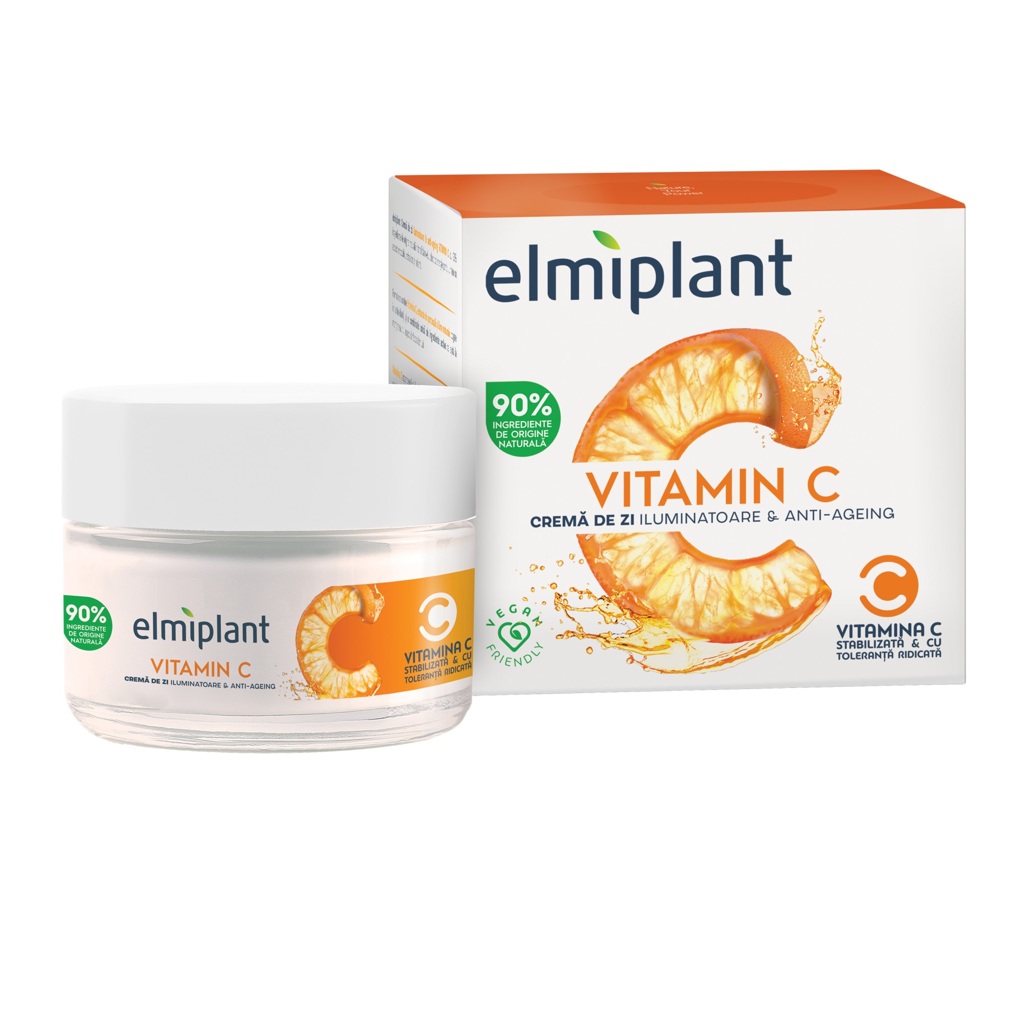 Crema de noapte Iluminatoare & Anti-Ageing cu Vitamina C, 50ml, Elmiplant