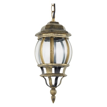 Lampa cu lant de exterior, pentru perete, de culoare bronz, diametru 16.2 cm Lampa cu lant de exterior, pentru perete, de culoare bronz, diametru 16.2 cm