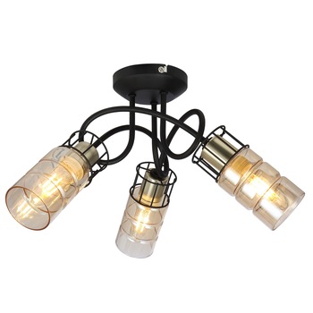 Lustra Ideal KL140000, 3 x E14, negru / bronz + fumuriu Lustra Ideal KL140000, 3 x E14, negru / bronz + fumuriu