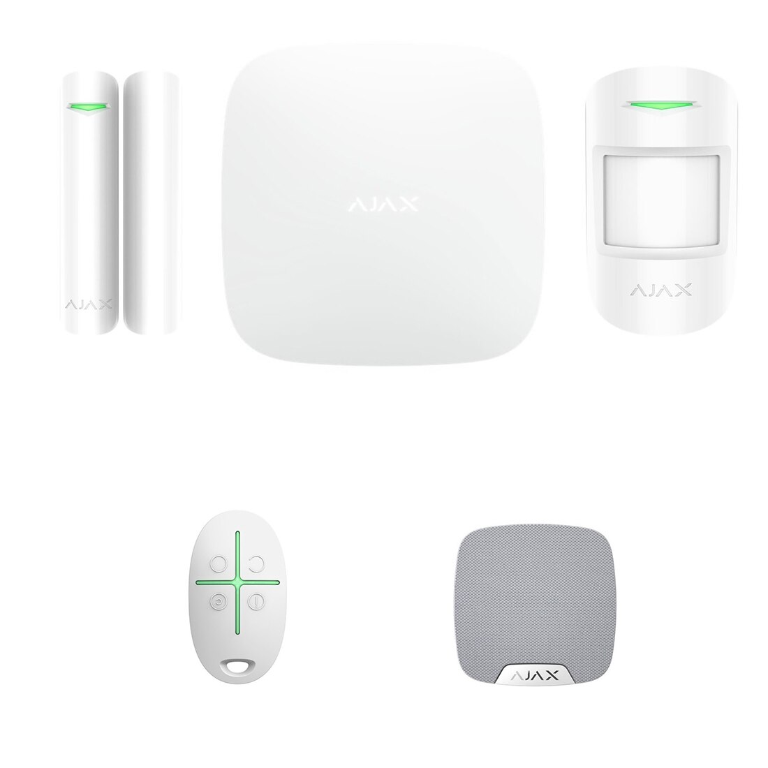 Kit de alarma Wireless cu sirena pentru interior,alb, AJAX