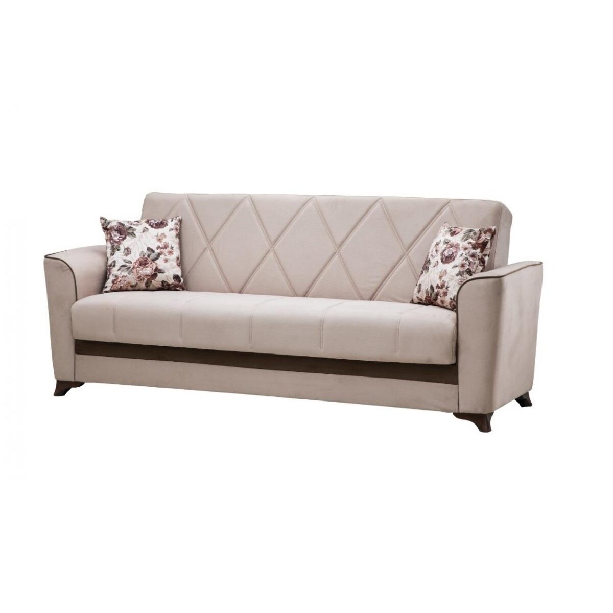 Canapea extensibila Belleza, Mara, stofa, cappucino, 227 x 90 x 84 cm