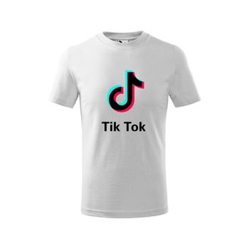 Tricou copii personalizat,Tik Tok, Alb, 6 ani Tricou copii personalizat,Tik Tok, Alb, 6 ani