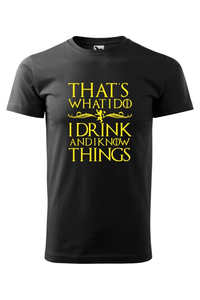 Tricou barbati personalizat I drink, Malfini, Negru