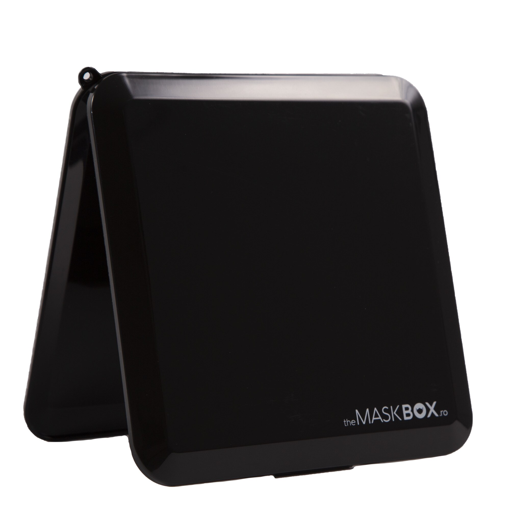 Cutie portabila pentru depozitare si protectie masca, themaskbox, Negru, PP + Ioni de Argint